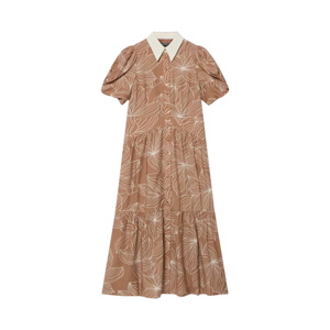 Mint Velvet Brown Floral Print Maxi Shirt Dress